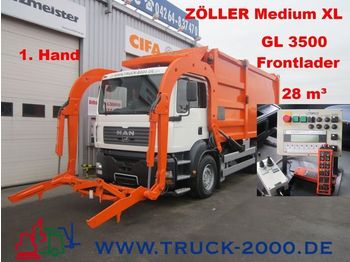 Garbage truck for transportation of garbage MAN TGA 26.310 Zöller Medium XL 28m³ Frontlader + FB: picture 1