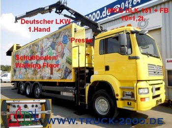 Garbage truck for transportation of garbage MAN TGA 32.390 Schubboden57m³*Kran10m1,2t*MüllPresse: picture 1