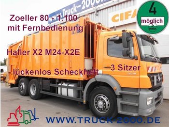 Garbage truck for transportation of garbage Mercedes-Benz 2528 Haller X2 Zoeller 80-1.1 Schüttung+FB*1.Hd: picture 1