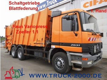 Garbage truck for transportation of garbage Mercedes-Benz 2631 Actros 6x4 Faun Variopress  Schalter/Blatt: picture 1