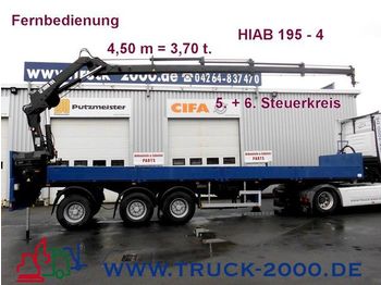 Dropside/ Flatbed semi-trailer 3 Achs KranAuflieger*Hiab195+FB*7.8m=2t*2,3m=7t.: picture 1