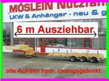 Möslein 3 Achs Tieflader, ausziehbar 6 m, alle achsen hydr. gelenkt - Low loader semi-trailer