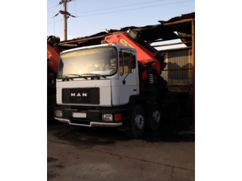 Dropside/ Flatbed truck CAMION GRUA MAN 370 8X4 1990 PALFINGER 66000 2000: picture 1