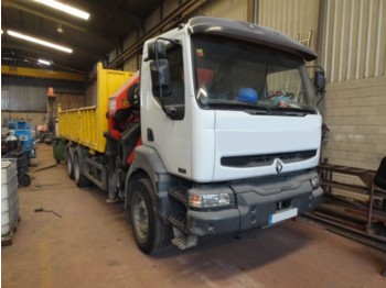 Dropside/ Flatbed truck CAMION GRUA RENAULT 320 6X4 2007 PALFINGER 44002 2006: picture 1