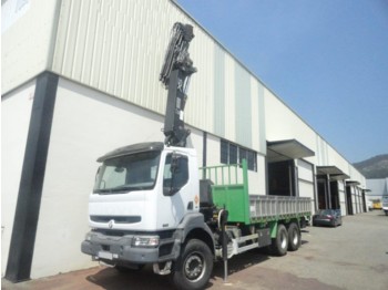 Dropside/ Flatbed truck CAMION GRUA RENAULT 320 6X4 HIAB 322 2006: picture 1