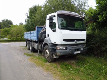 Dropside/ Flatbed truck CAMION GRUA RENAULT 420 6X4 2005 HIAB 195.5 1998 + TRAILER: picture 1
