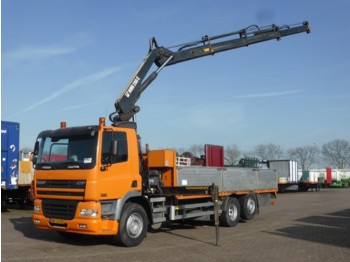 Dropside/ Flatbed truck DAF CF 85.340 CRANE HIAB 200 C: picture 1