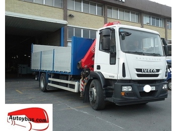 Dropside/ Flatbed truck IVECO EUROCARGO 180E28 GRUA FASSI: picture 1