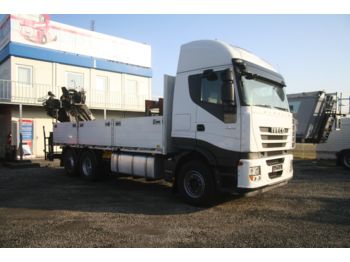Dropside/ Flatbed truck Iveco AS 260S42  HYDRAULIK CRANE HIAB 166E-4: picture 1