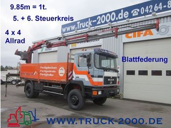 Dropside/ Flatbed truck MAN 17.222 4x4 Allrad HMF Kran 8m = 1.230Kg. 1.Hand: picture 1