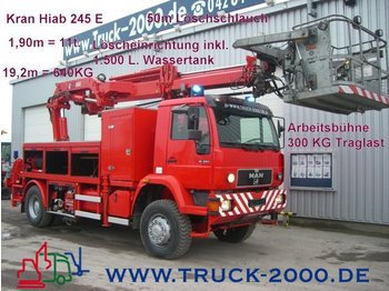 Dropside/ Flatbed truck MAN 18.284 Allrad Feuerwehr Bühne - Kran - Löschen: picture 1