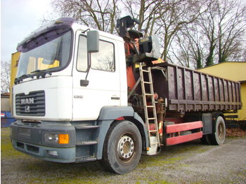Container transporter/ Swap body truck MAN 19. 314 mit Kran: picture 1