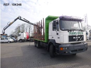 Dropside/ Flatbed truck MAN 26.403 6X4 TIMBER FULL STEEL WITH LOGLIFT: picture 1