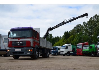 Dropside/ Flatbed truck MAN 26.414 + HIAB 140: picture 1