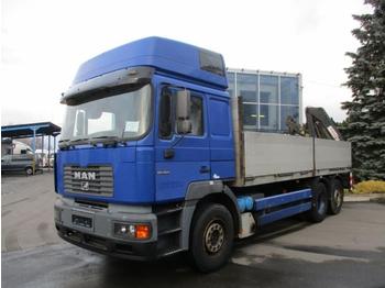 Dropside/ Flatbed truck MAN 26.464 + Hiab 140: picture 1