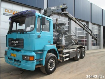 Skip loader truck MAN 28.310 DFA 6x6 Euro 2 Hiab 12 ton/meter Kran: picture 1