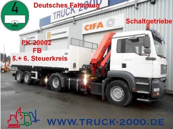 Dropside/ Flatbed truck MAN TGA 18.430 SZM+Kran PK 20.002 E 17m+FB+Auflieger: picture 1