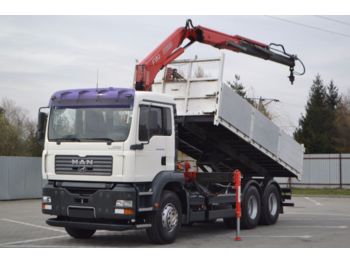 Dropside/ Flatbed truck MAN TGA 26.350 Kipper 5,80 m + KRAN 6x4 Top Zustand!: picture 1