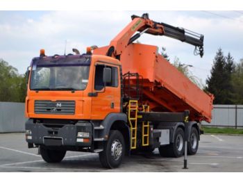 Dropside/ Flatbed truck MAN TGA 33.360 Kipper 5,60 m + KRAN 6x4 Bordmatic!: picture 1