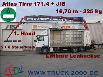 Curtainsider truck MERCEDES-BENZ 2536 Actros Atlas  171.4 +JIB 18,2m - 300kg: picture 1