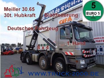 Hook lift truck MERCEDES-BENZ 3244 Actros 8x4 Meiller Abroller RK30.65 1.Hand: picture 1