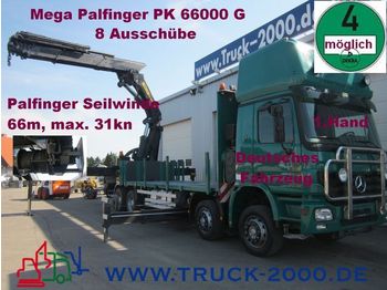 Dropside/ Flatbed truck for transportation of timber MERCEDES-BENZ 3250 Actros PK 66000 20.4m=2T Seilwinde 66m-32KN: picture 1
