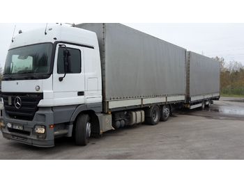 Curtainsider truck MERCEDES BENZ Actos 2544 6x2 tent box+ trailer, euro 5: picture 1