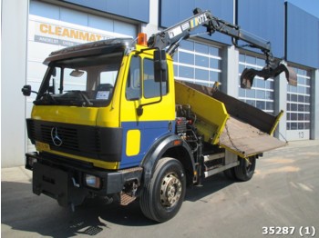 Tipper Mercedes-Benz 1820 AK 4x4 Full steel with Hiab 7 ton/meter cra: picture 1