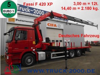 Dropside/ Flatbed truck Mercedes-Benz 2541Actros Fassi 420 42 T/M FB+TwistLock+1.Hand: picture 1