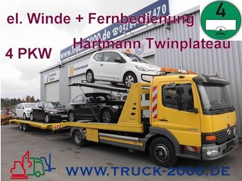 Autotransporter truck Mercedes-Benz 918 Doppelstock Hartmann * 4 PKW*Grüne Plakette: picture 1