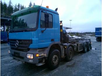 Skip loader truck Mercedes-Benz Actros 3241K 8x4 - Vaijerilaite - Palfinger PK 230: picture 1