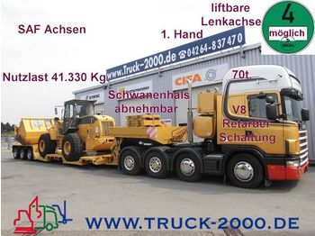Autotransporter truck SCANIA 164 G 580 8x4 V8 Retarder*+Tieflader 57t.*1.Hand: picture 1