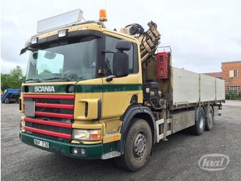Dropside/ Flatbed truck Scania P114GB NA380 6x2*4 Flatbed dropsides (crane): picture 1