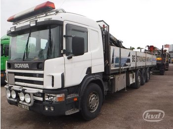 Dropside/ Flatbed truck Scania P124GB NA420 (rep.objekt) 8x2/4 Flatbed dropsides (crane): picture 1