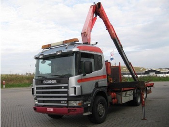 Dropside/ Flatbed truck Scania P124 360 Kran / Crane Fassi 23 T/M: picture 1