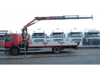 Dropside/ Flatbed truck Scania P 230 OPEN BOX TRUCK WITH PALFINGER PK 16502 CRANE 187000KM: picture 1