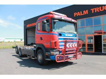 Container transporter/ Swap body truck Scania R144LB6X24NA460: picture 1