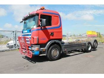 Container transporter/ Swap body truck Scania R144LB6X24NA460: picture 1
