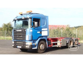 Container transporter/ Swap body truck Scania R144LB AVKORT 6x2*4 Dragbil med containerfästen: picture 1