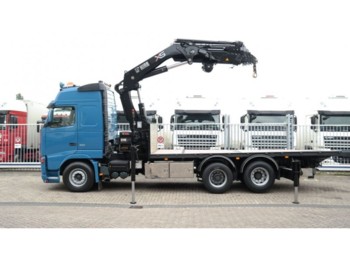 Dropside/ Flatbed truck Volvo FH 520 6X2 FLATBED WITH HIAB 377 E-8 HIPRO CRANE: picture 1