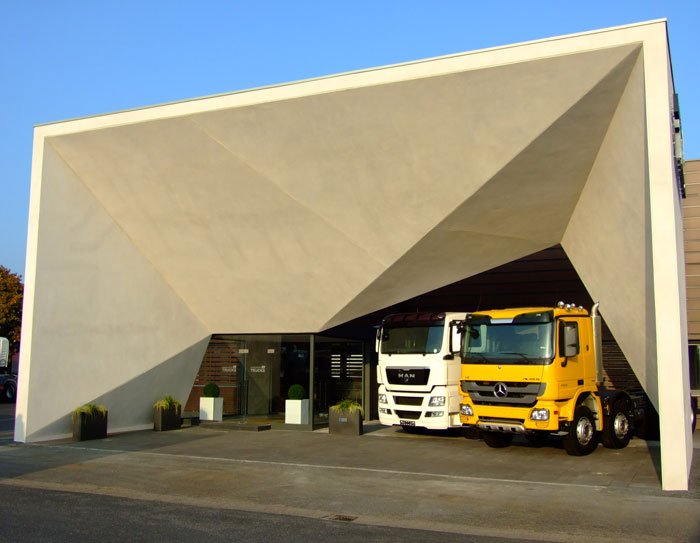 Office and service center of MARGARITIS Trucks in the yard of Cologne