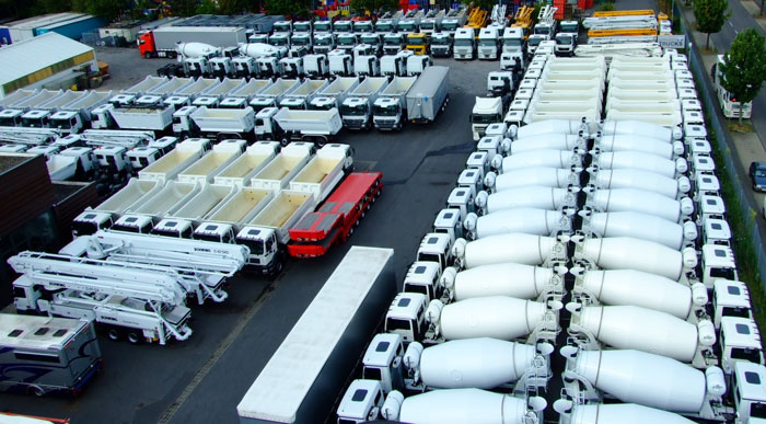 MARGARITIS Trucks - Cement-mixers, concrete pumps, dump trucks, trailers and many others in the MARGARITIS Trucks' yard