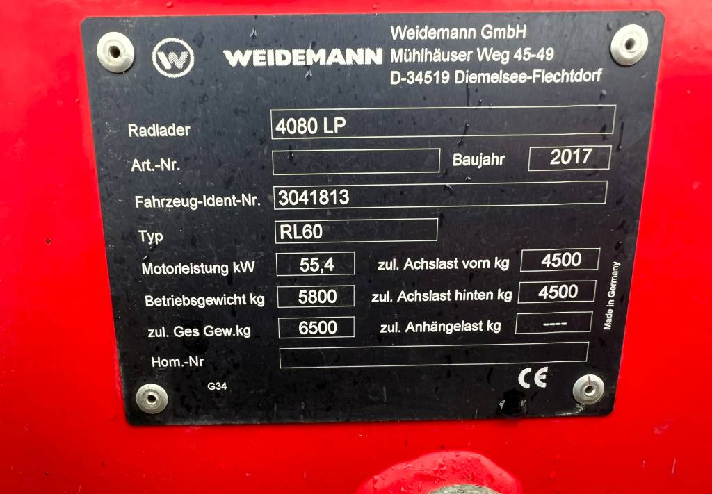 Compact loader Weidemann 4080LP