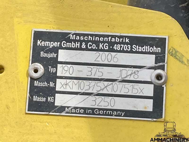 Corn header Kemper 375 Inspected