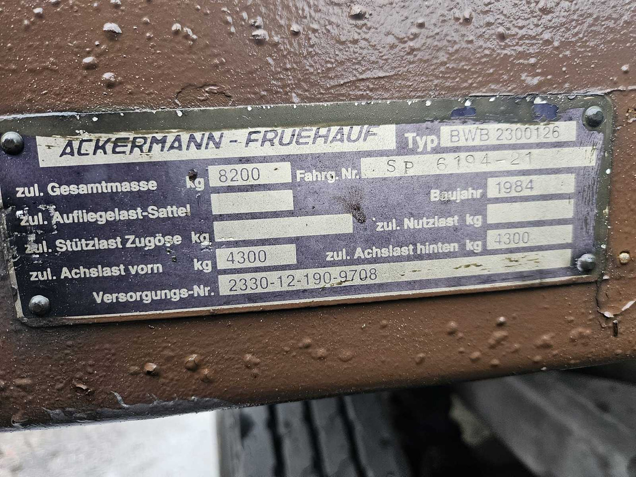 Farm tipping trailer/ Dumper Ackermann BwB 2300126