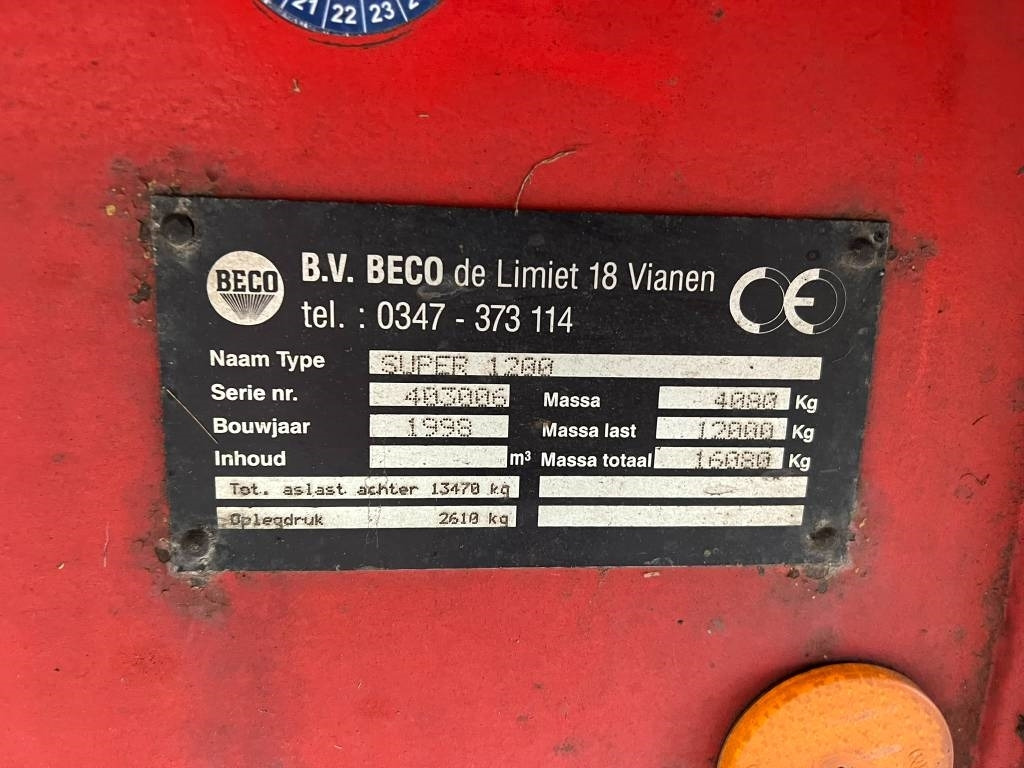 Farm tipping trailer/ Dumper Beco Super 1200