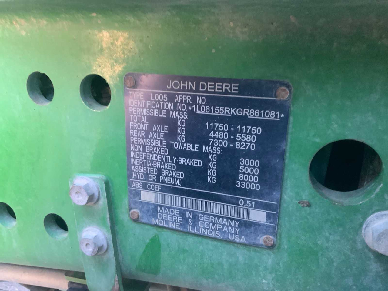 Farm tractor John deere 6155R