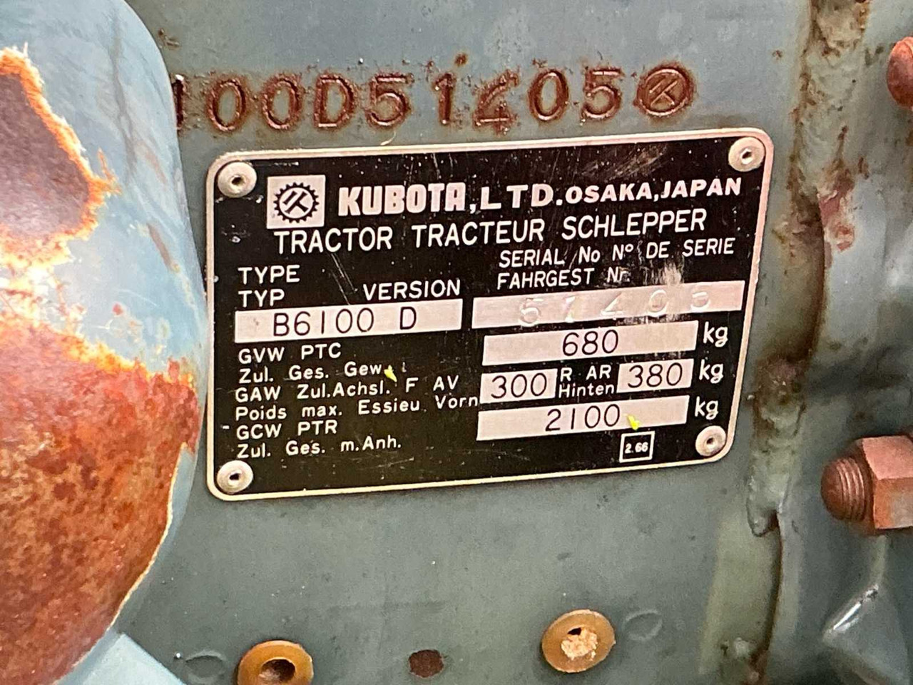 Farm tractor Kubota B6100 D