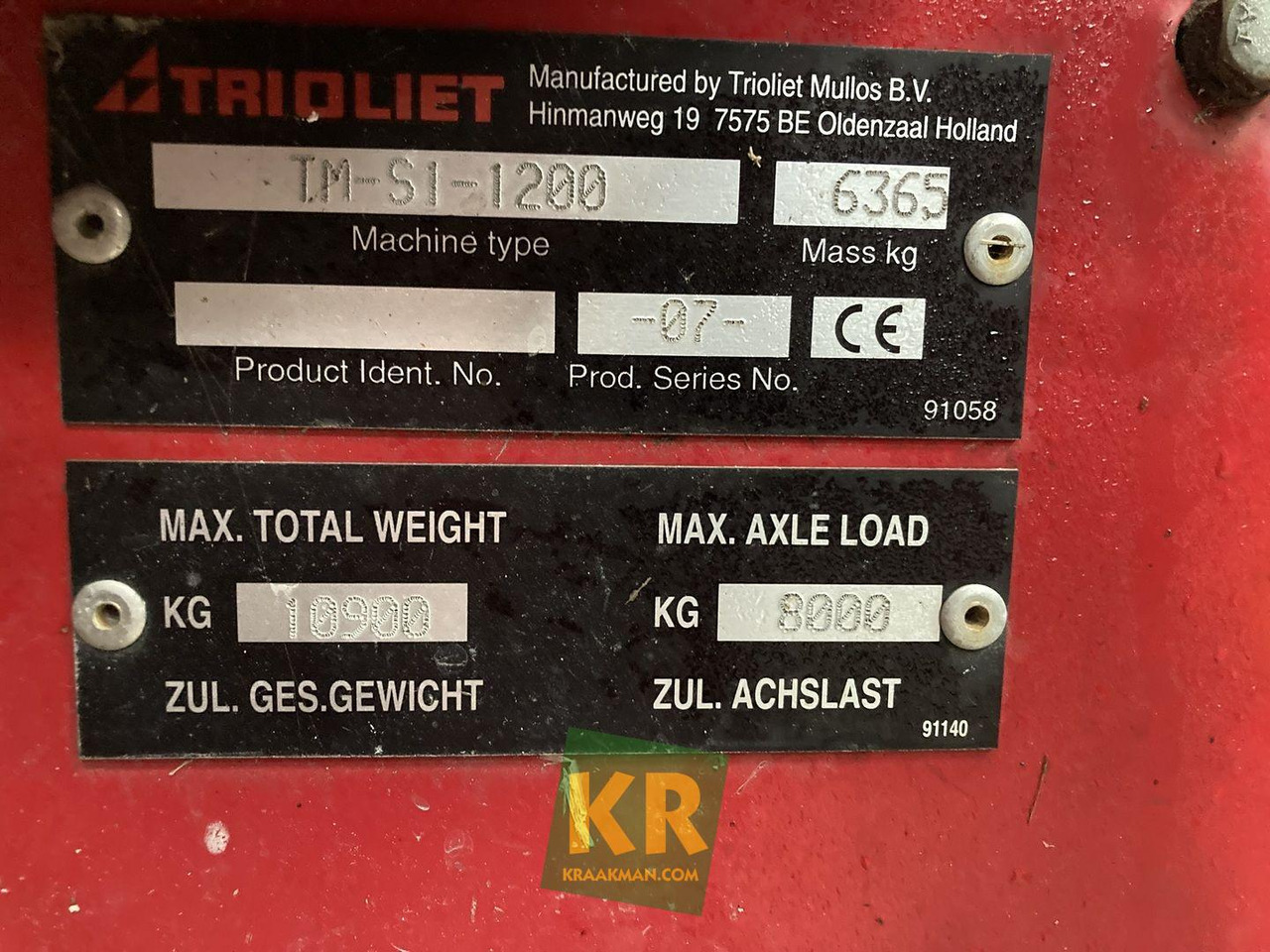 Forage mixer wagon Trioliet TRIOMIX S1 1200