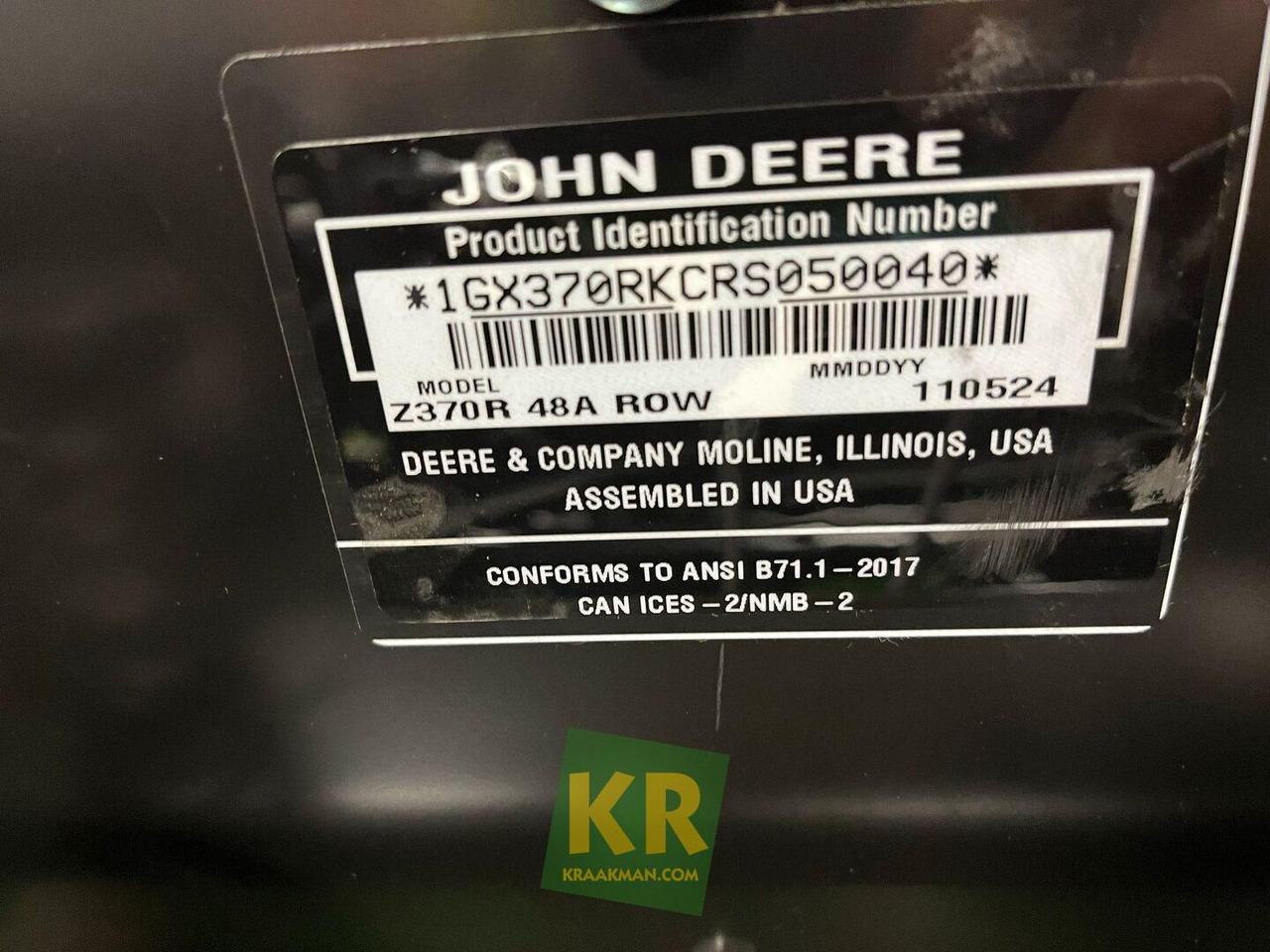 Garden mower John Deere Z370R ELECTRIC
